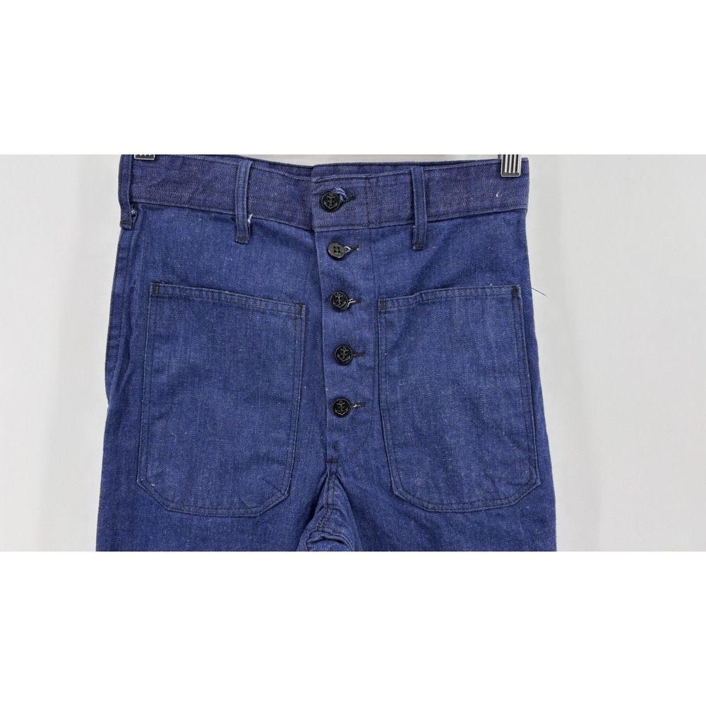 Vintage US Navy Seafarer Pants Bell Bottom Mens Denim Jeans Flare 25x30 Blue